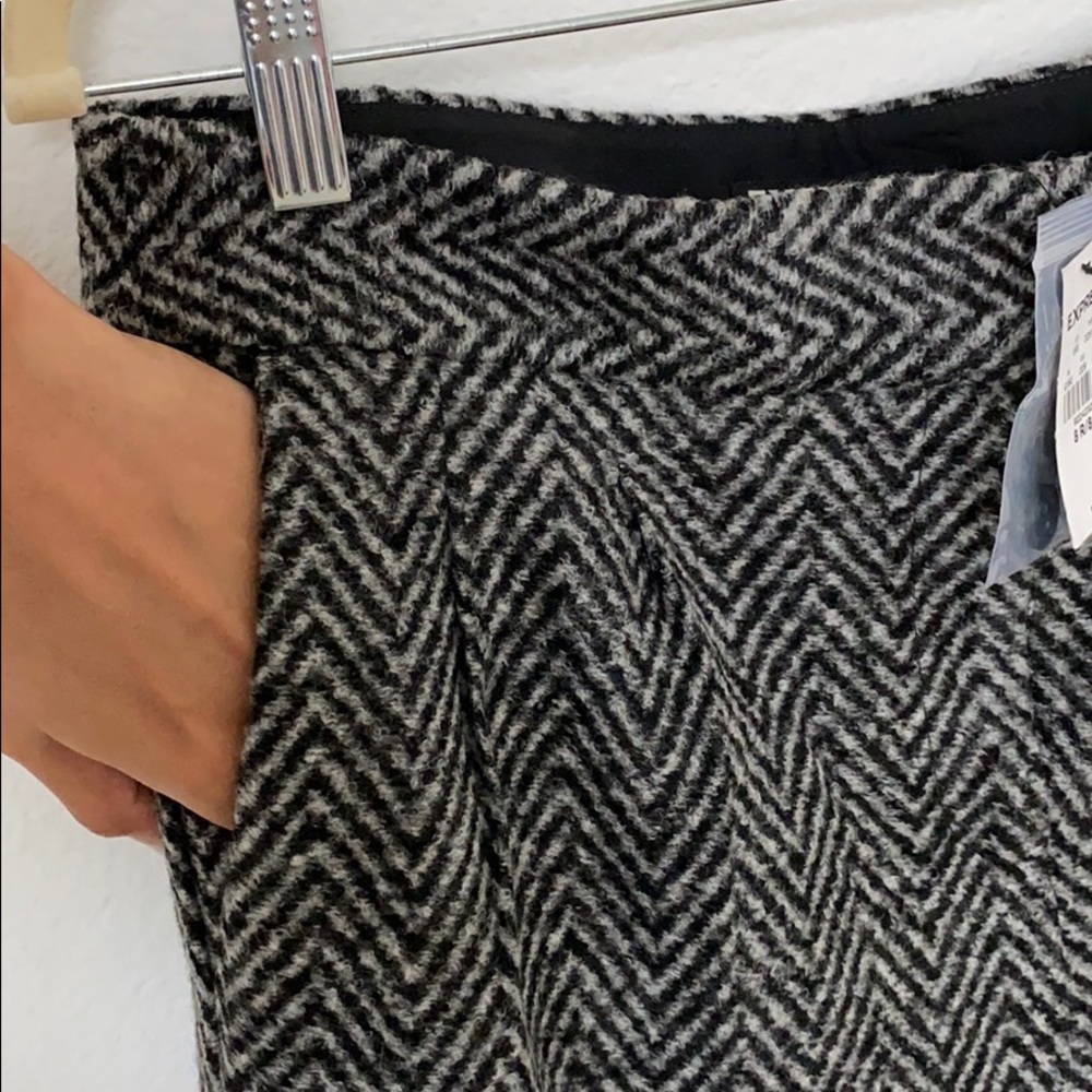 Express Chevron Wool Wide-Leg Pant